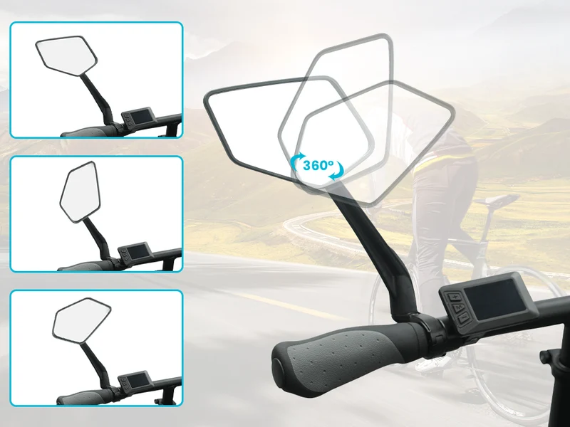 HD Extra Large Wide-view 360° Adjustable EBike Mirrors
