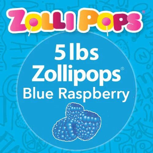 Bulk Zollipops® Sugar Free Lollipops Blue Raspberry Flavor 5 lbs