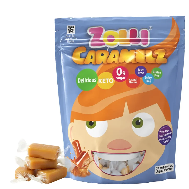 Zolli Caramelz Sugar-Free Caramels – Tooth-Friendly Caramel Candy, 3oz Bag