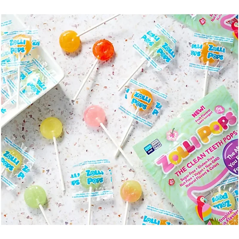 Zollipops Sugar-Free Lollipops – Tooth-Friendly Candy, Assorted Tropical Fruit