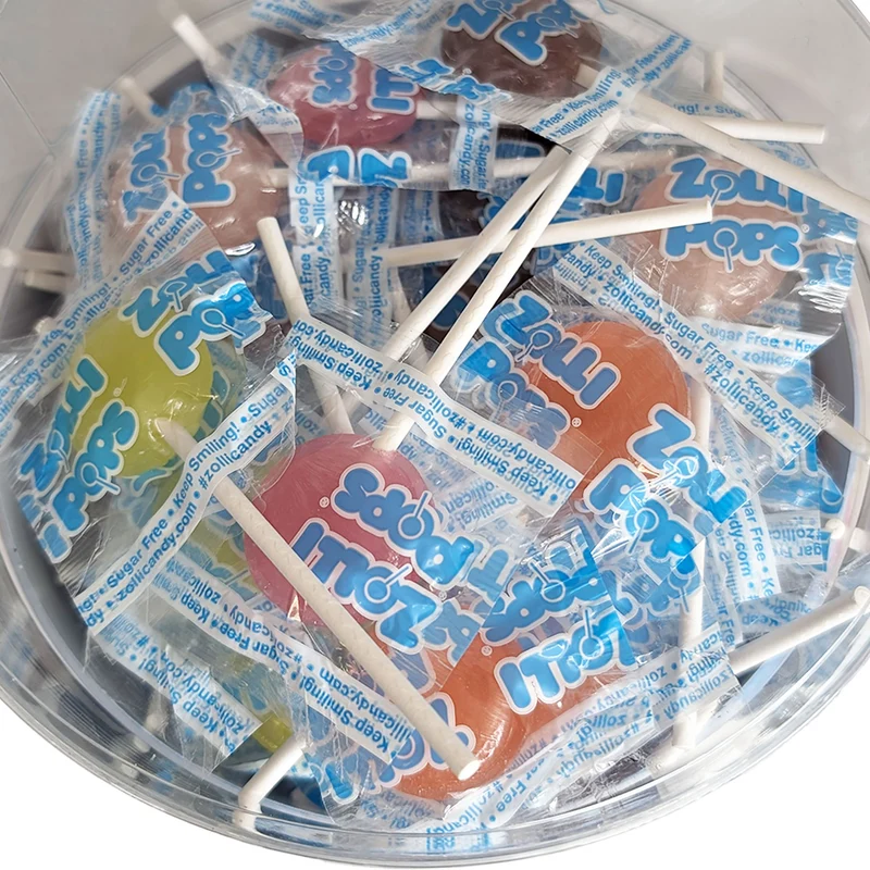 Zollipops Sugar-Free Lollipops – Tooth-Friendly Candy with Xylitol, Assorted Fruit, 1lb Tub