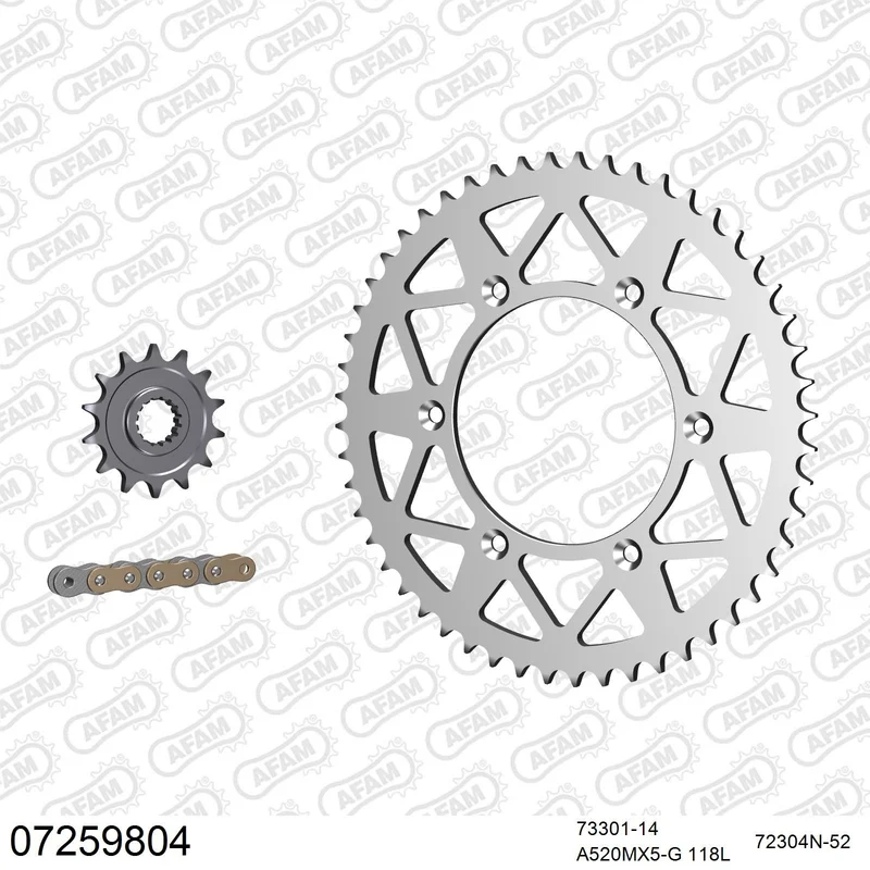 Kit chaîne AFAM aluminium KTM SX-F 505