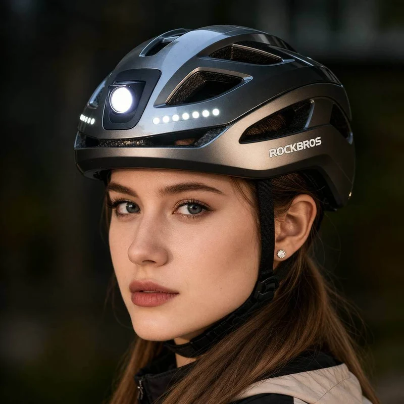 LumiRide™ | Casque velo avec éclairage avant et arrière, protection renforcée
