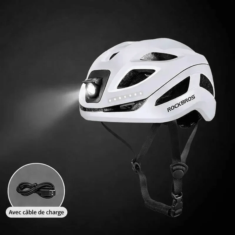 LumiRide™ | Casque velo avec éclairage avant et arrière, protection renforcée