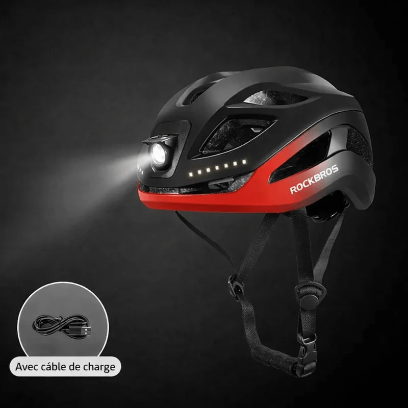 LumiRide™ | Casque velo avec éclairage avant et arrière, protection renforcée