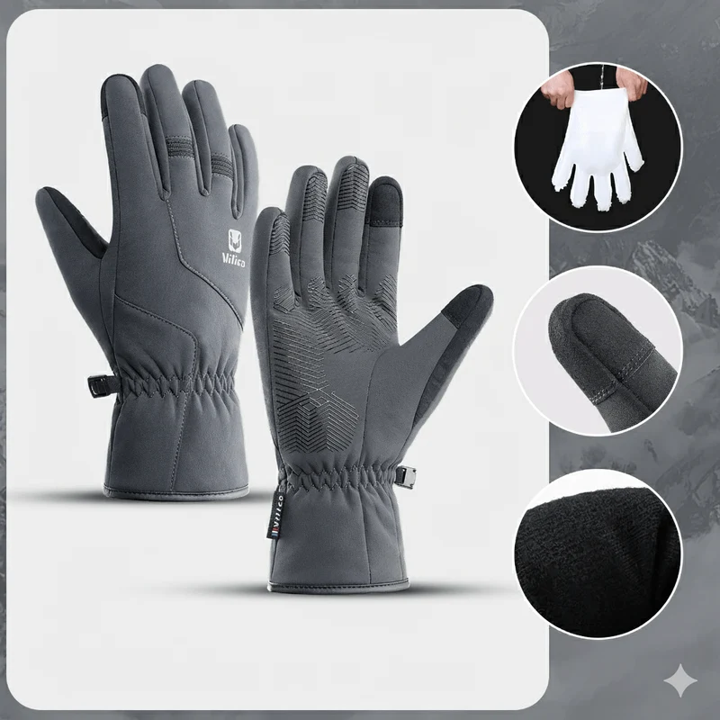 WindGuardX™ | Gants velo hiver avec barrière imperméable et chaleur constante