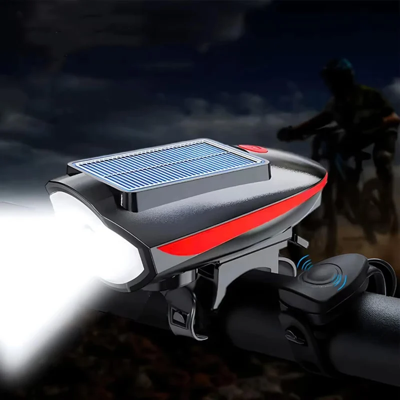 TwilightX™ | Eclairage velo solaire puissant avec klaxon pour une visibilité optimale et sécurité renforcée