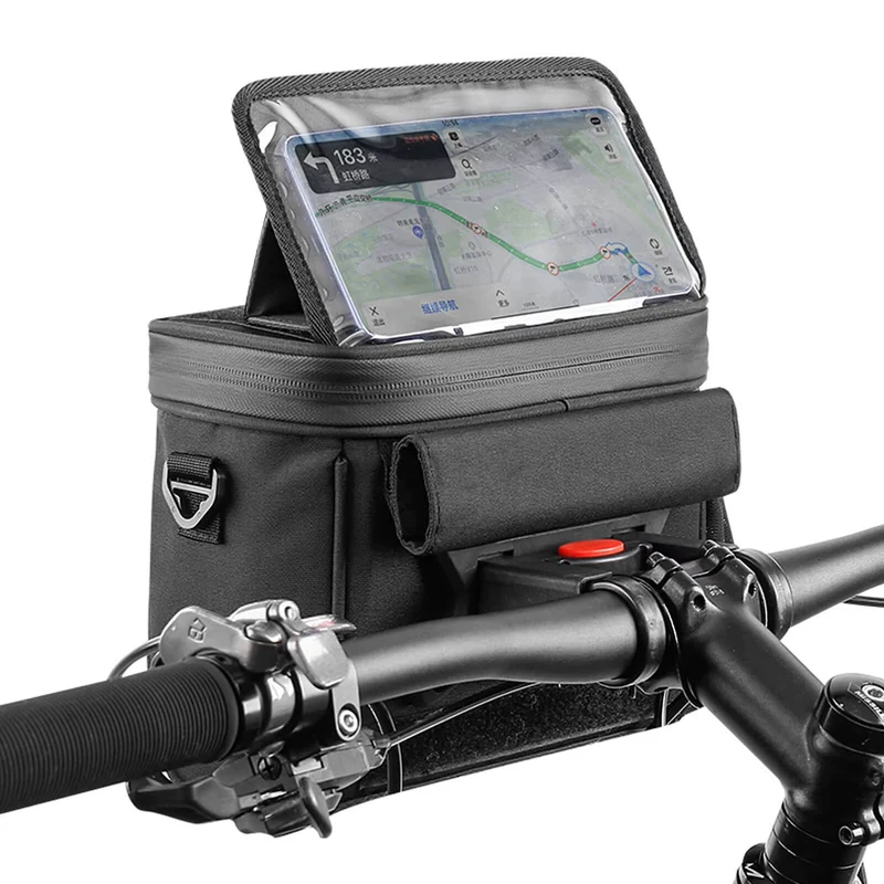 PackNSteer™ | Sacoche guidon vélo étanche avec écran tactile intégré