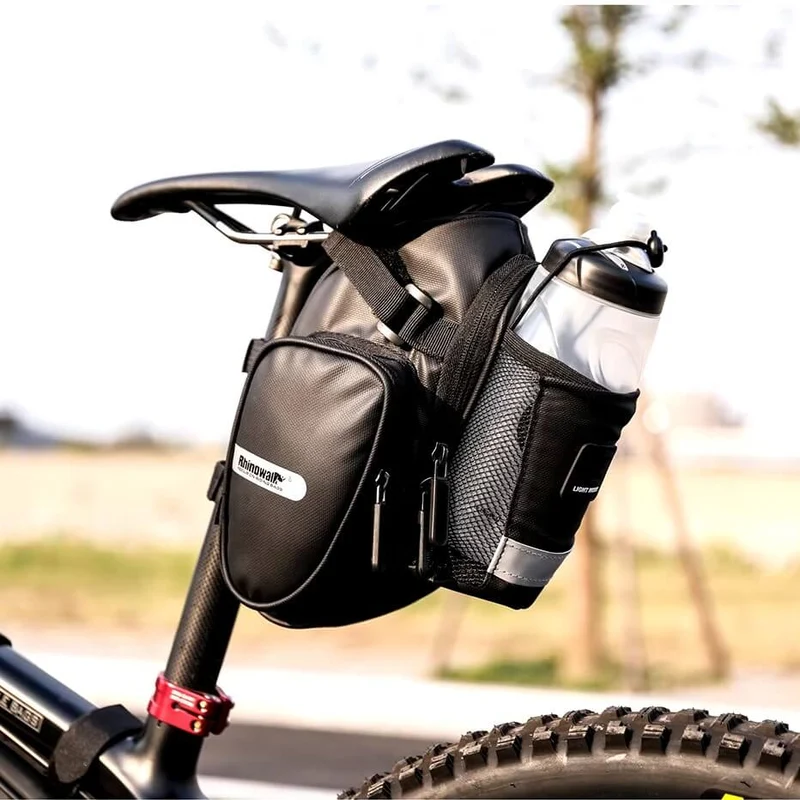 SaddleVault™ | Sacoche de selle spacieuse avec porte-bouteille intégré