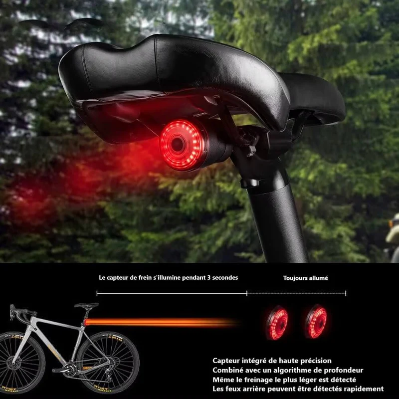 LEDRearLight™ | Feu arriere velo avec détection de freinage automatique