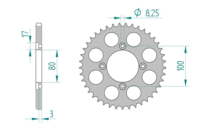 Couronne AFAM aluminium 93320 - 41 dents