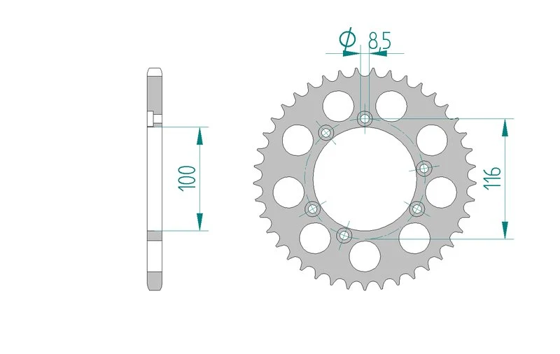 Couronne AFAM aluminium 93303 - 41 dents
