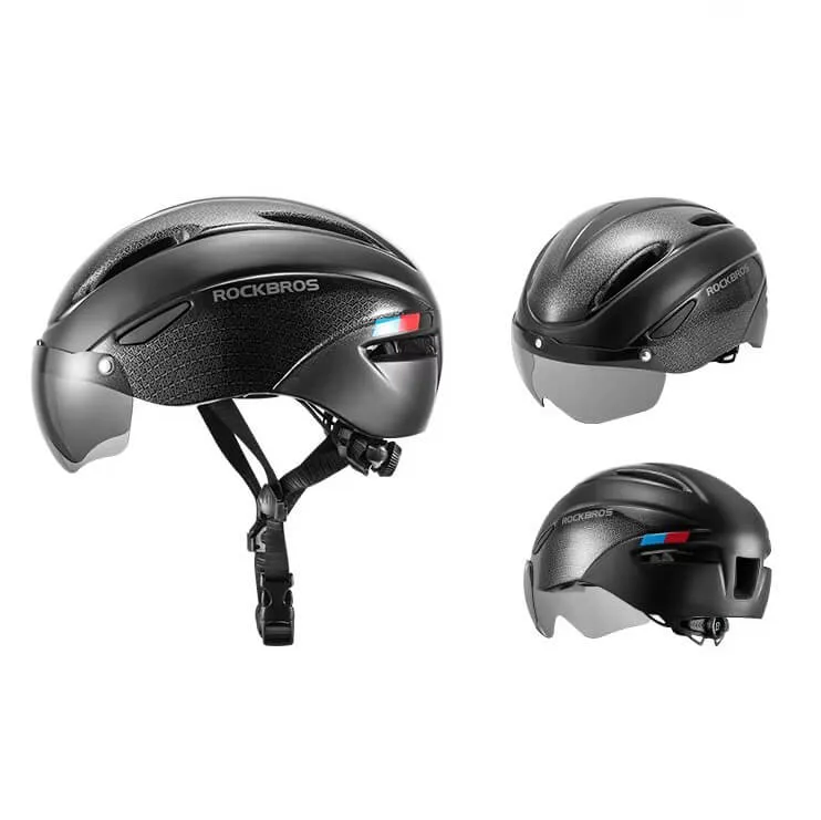 MounBikeHelmet™ | Casque velo avec lunettes magnétiques et lumière LED pour une visibilité renforcée