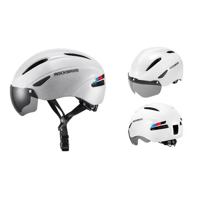 MounBikeHelmet™ | Casque velo avec lunettes magnétiques et lumière LED pour une visibilité renforcée