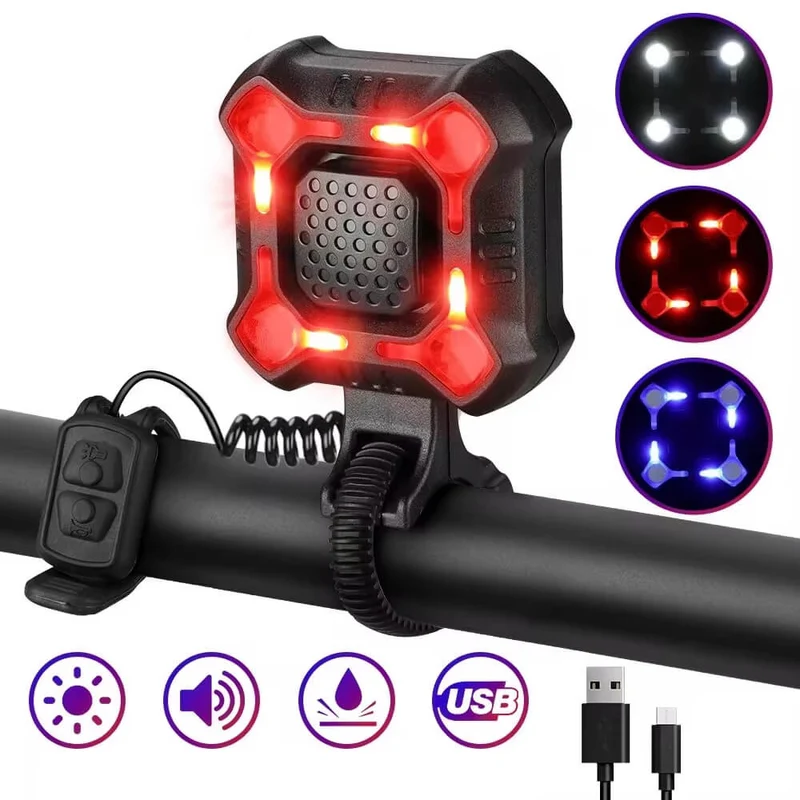 PortiBikeHorn™ | Sonnette velo lumineuse avec 5 modes d'alarme