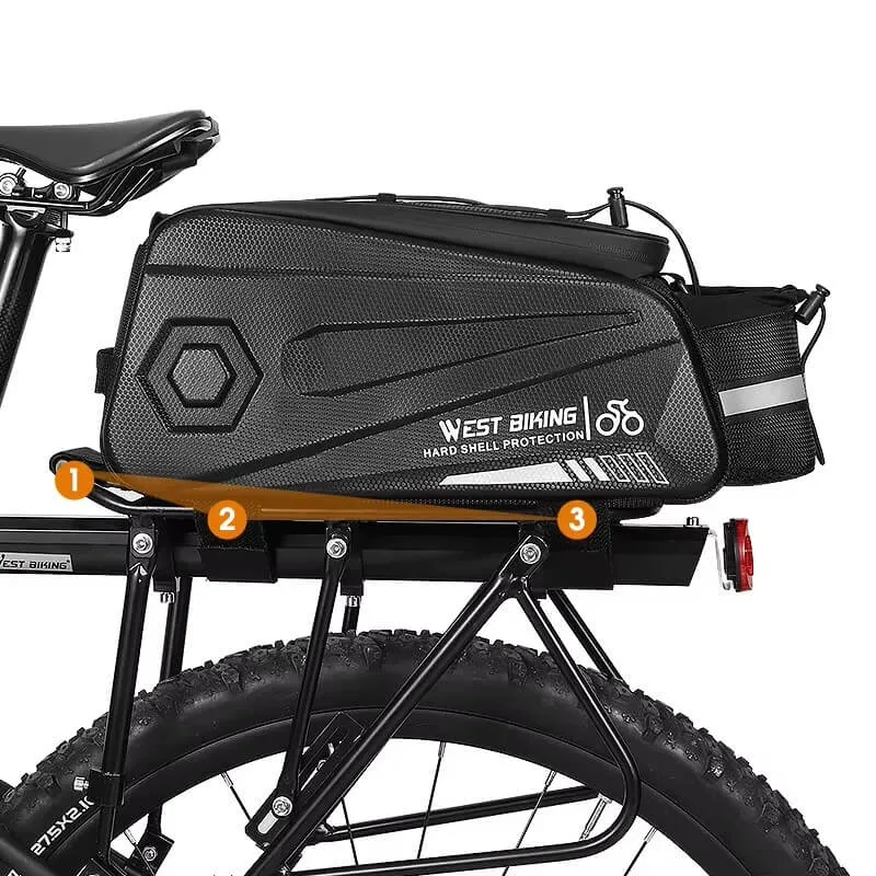 ProofRearRackPouch™ | Sacoche velo porte bagage 8.6L étanche et pratique