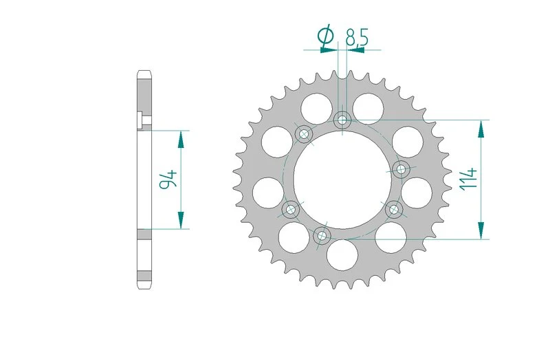 Couronne AFAM aluminium 78303 - 42 dents