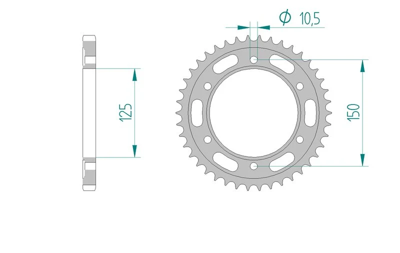 Couronne AFAM acier 71800 - 42 dents