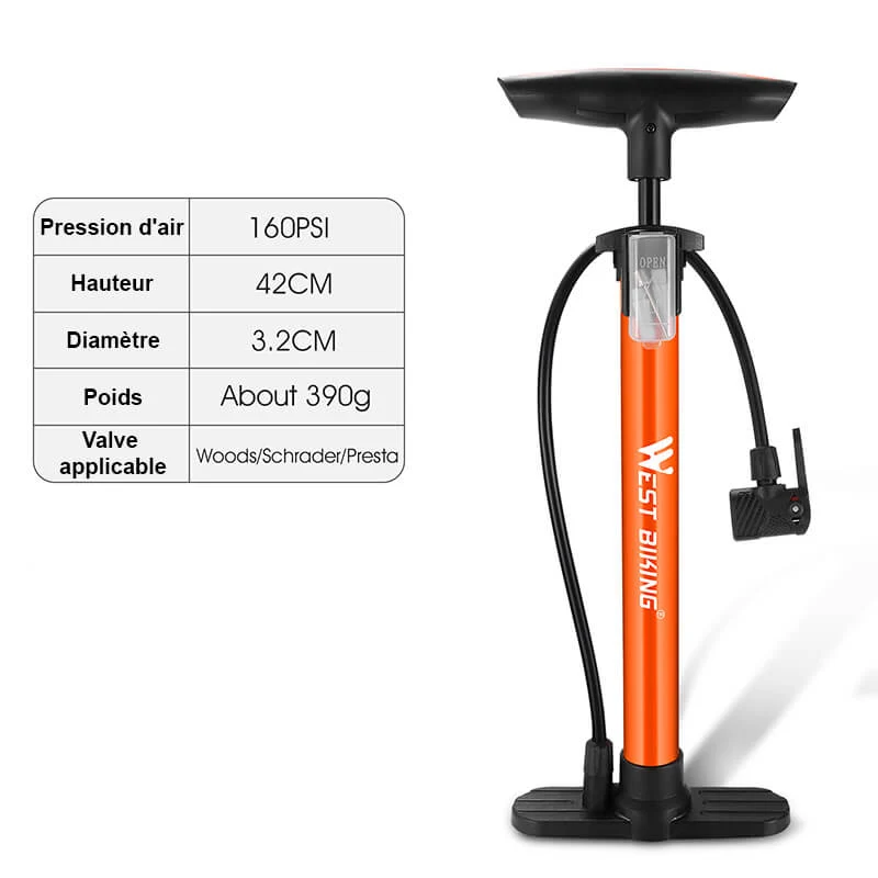 BPump™ | Pompe a velo à pied compatible Presta et Schrader