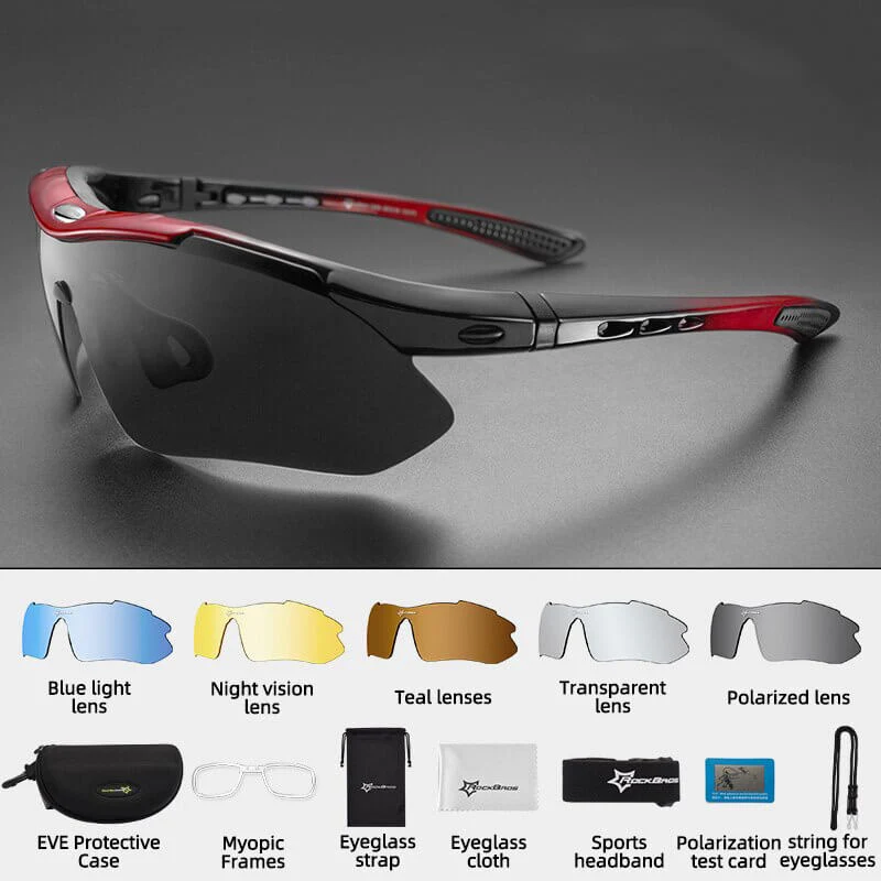 SunglassesX5™ | Lunette velo avec 5 lentilles interchangeables pour une protection complète