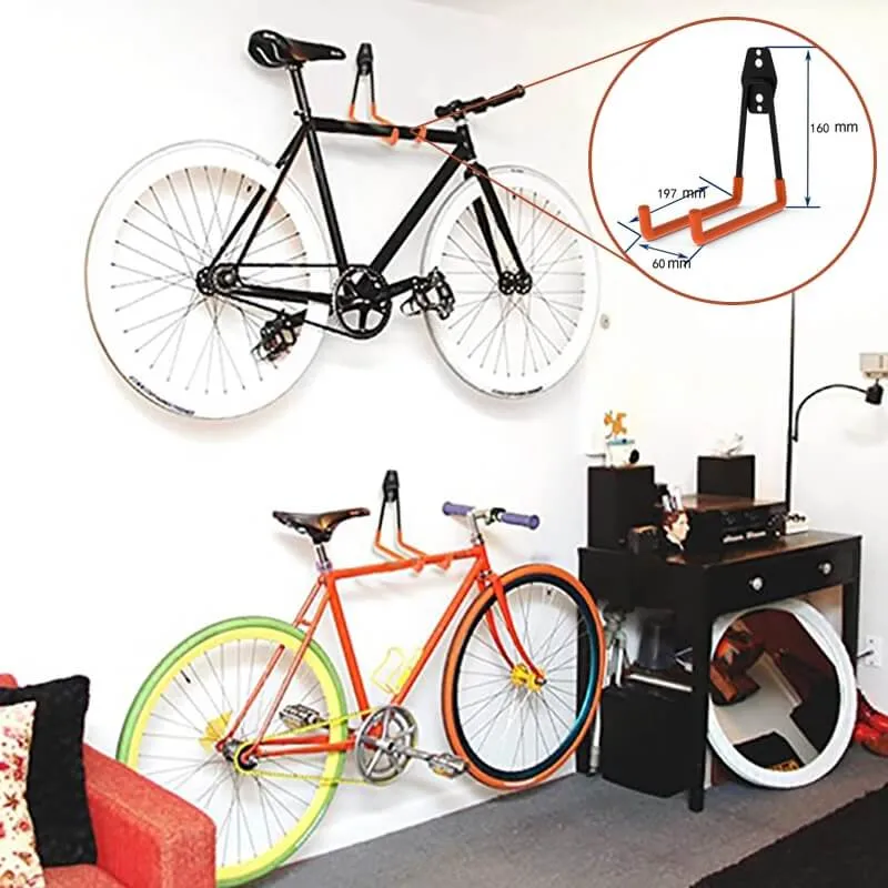 BikeBuddy™ | Support velo mural horizontal avec revêtement anti-rayures