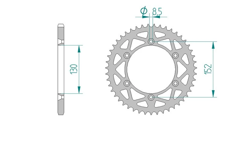 Couronne AFAM aluminium 36400 - 46 dents
