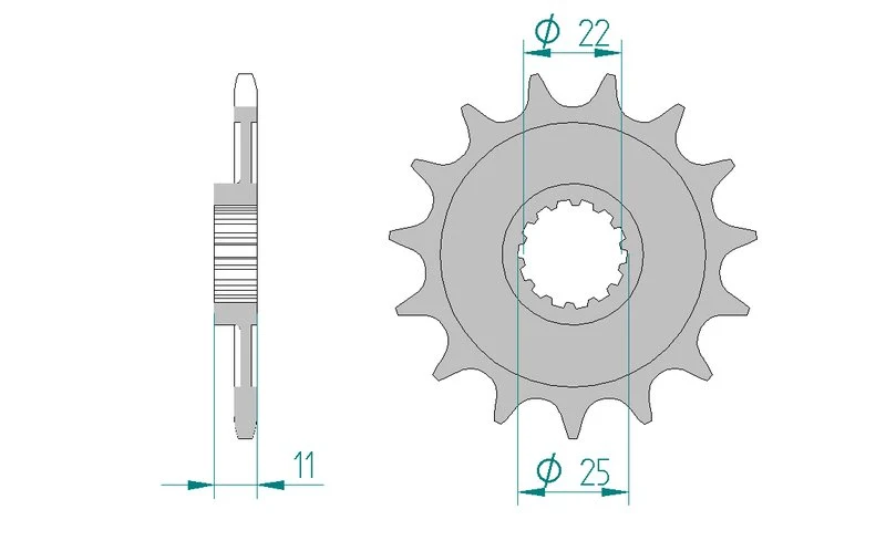 Pignon AFAM 37400 - 15 dents
