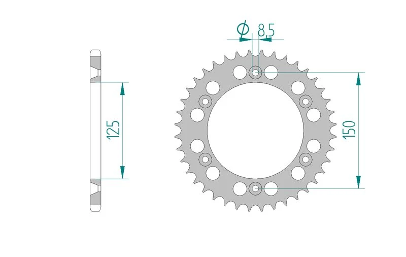 Couronne AFAM aluminium 72304+ - 50 dents