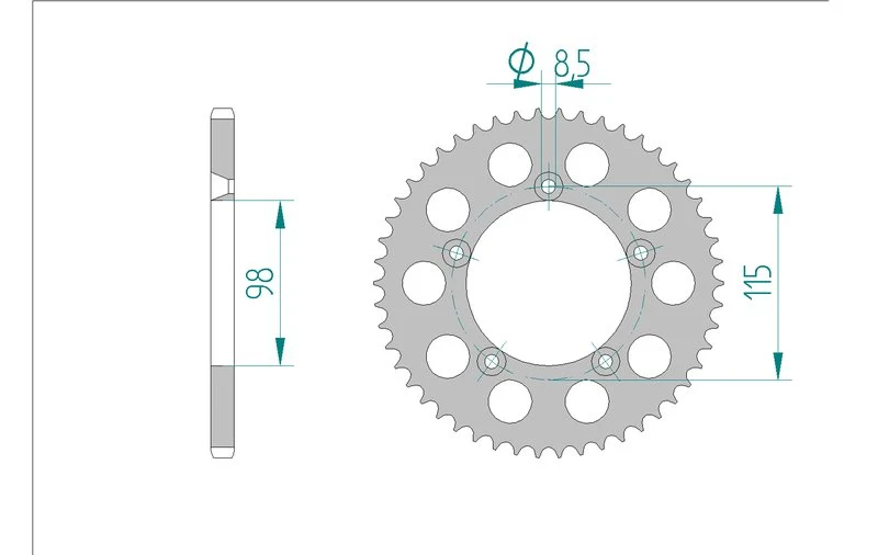 Couronne AFAM aluminium 72101+ - 50 dents