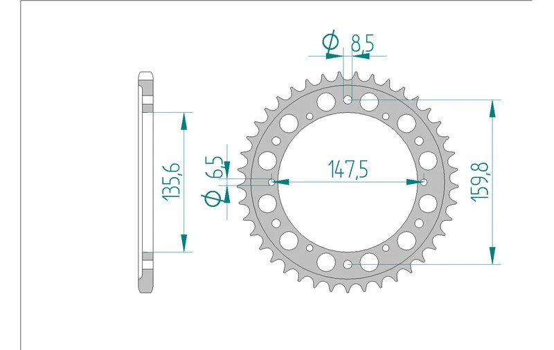 Couronne AFAM aluminium 60300 - 39 dents