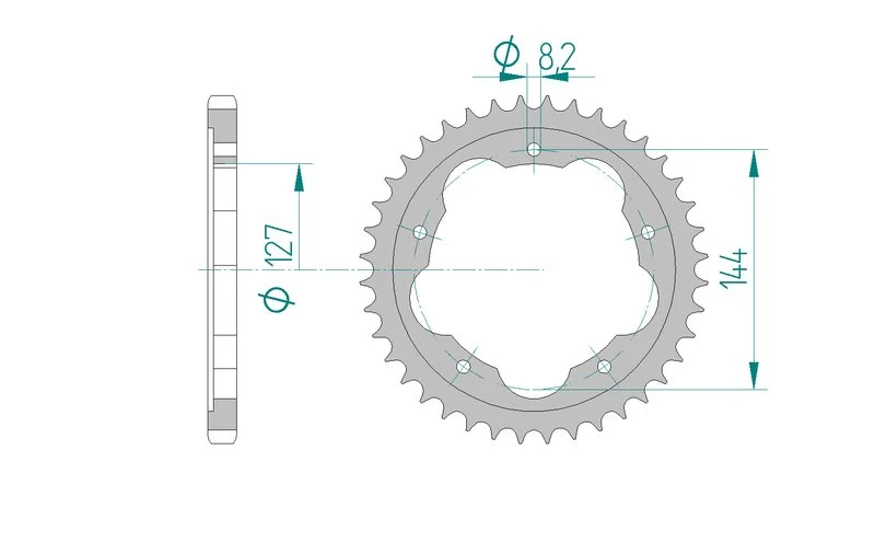 Couronne AFAM aluminium 51608H - 36 dents