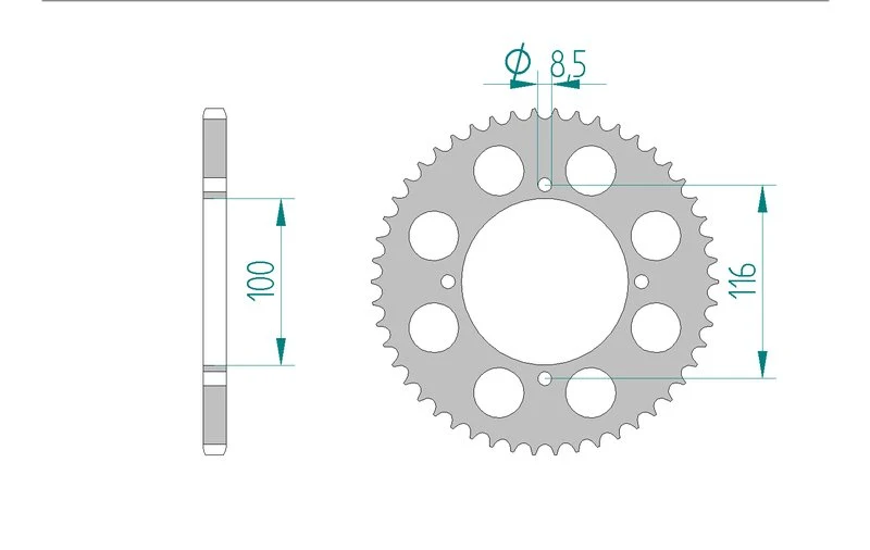 Couronne AFAM aluminium 17104+ - 51 dents