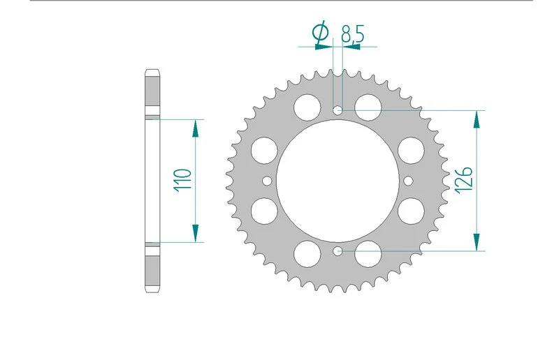 Couronne AFAM aluminium 17107+ - 46 dents