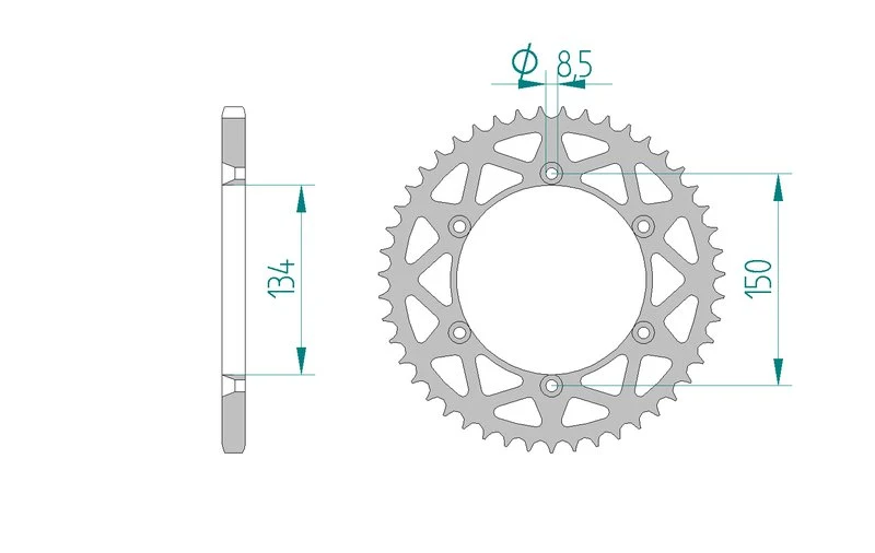 Couronne AFAM aluminium 17206+ - 49 dents