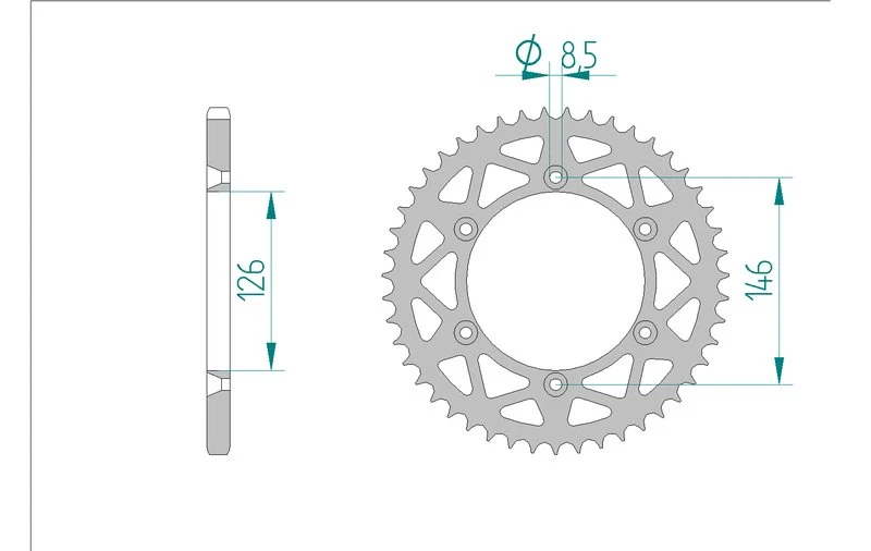 Couronne AFAM aluminium 15203+ - 49 dents