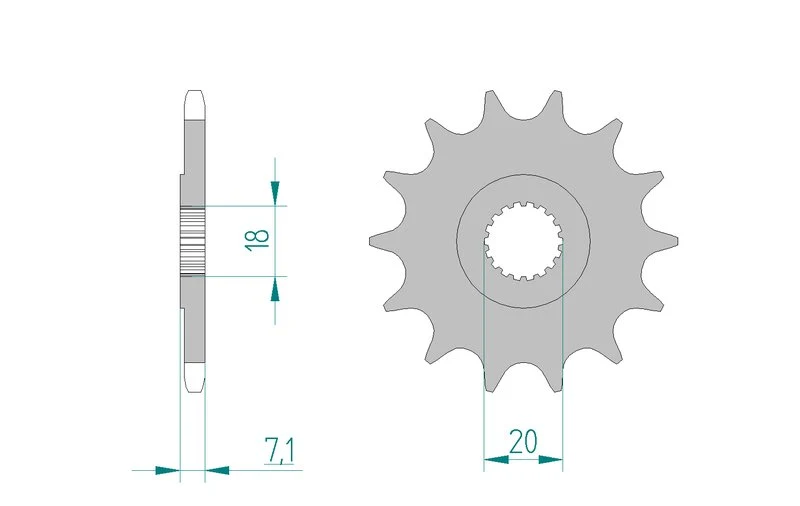 Pignon AFAM 22203 - 12 dents