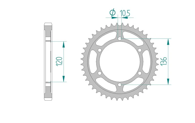 Couronne AFAM 12507 - 44 dents