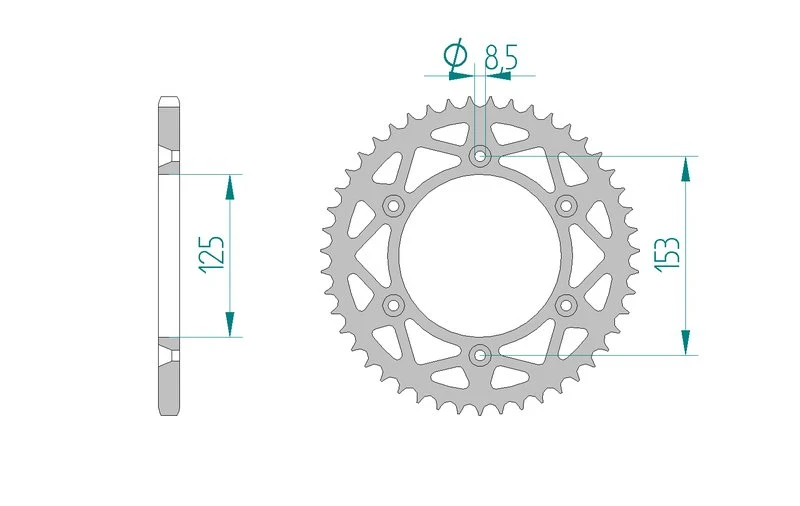 Couronne AFAM aluminium 11212+ - 49 dents