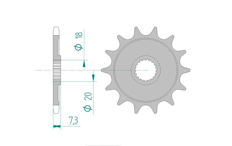 Pignon AFAM 20206 - 12 dents
