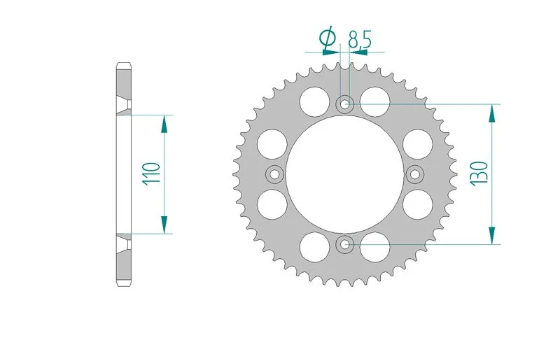 Couronne AFAM aluminium 11104+ - 49 dents