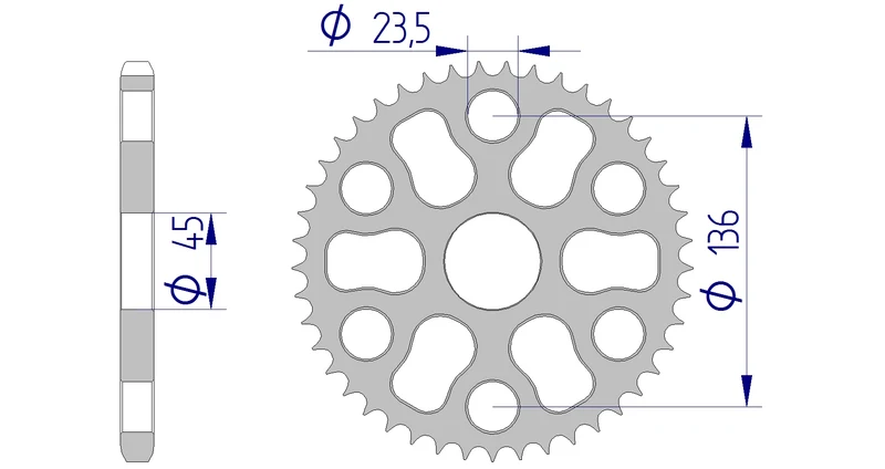 Couronne AFAM 12325 - 45 dents