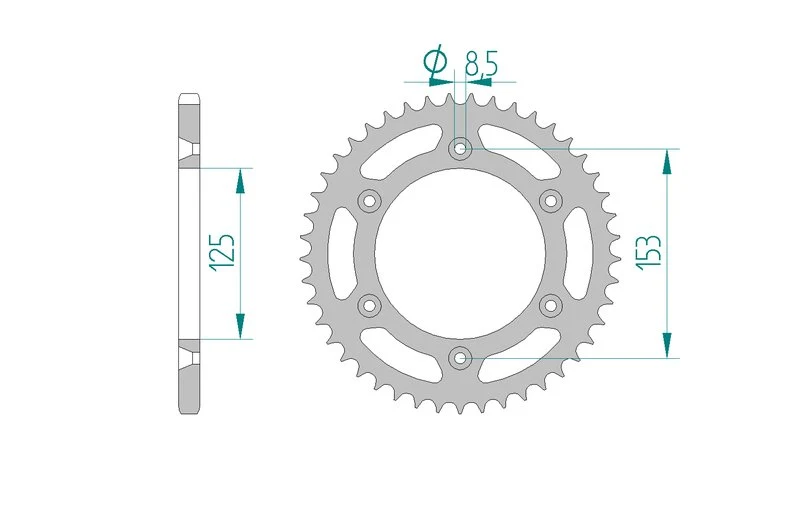 Couronne AFAM acier 10212A - 45 dents
