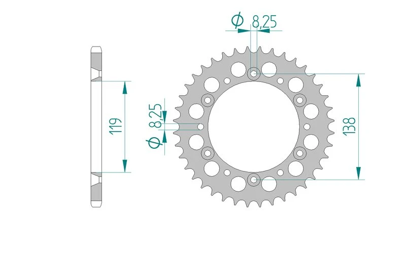 Couronne AFAM aluminium 93501+ - 50 dents