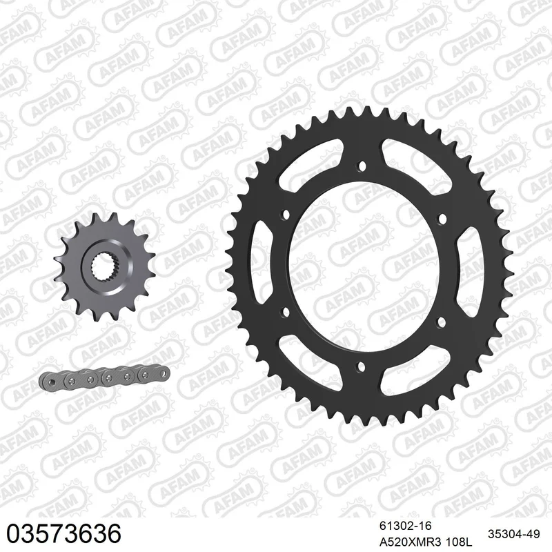Kit chaîne AFAM Aprilia Moto 6.5 (Starck)