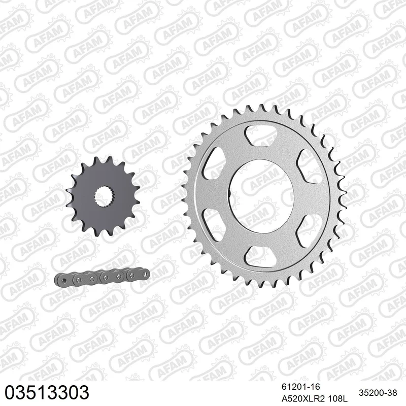 Kit chaîne AFAM Aprilia AF1 F40 125