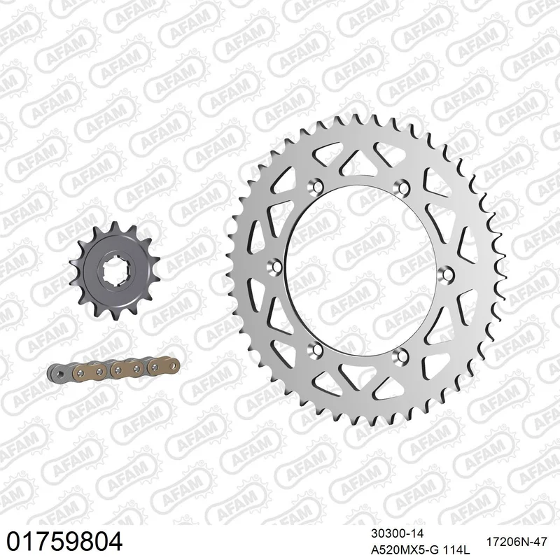 Kit chaîne AFAM aluminium Kawasaki KX 500