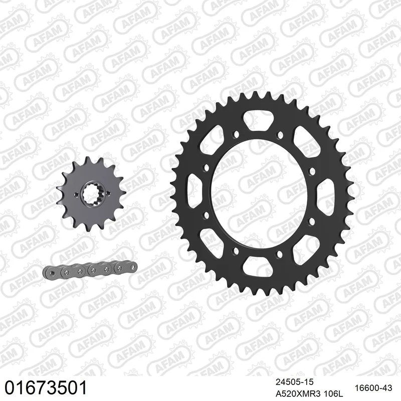 Kit chaîne AFAM Kawasaki KLR 650 Tengai