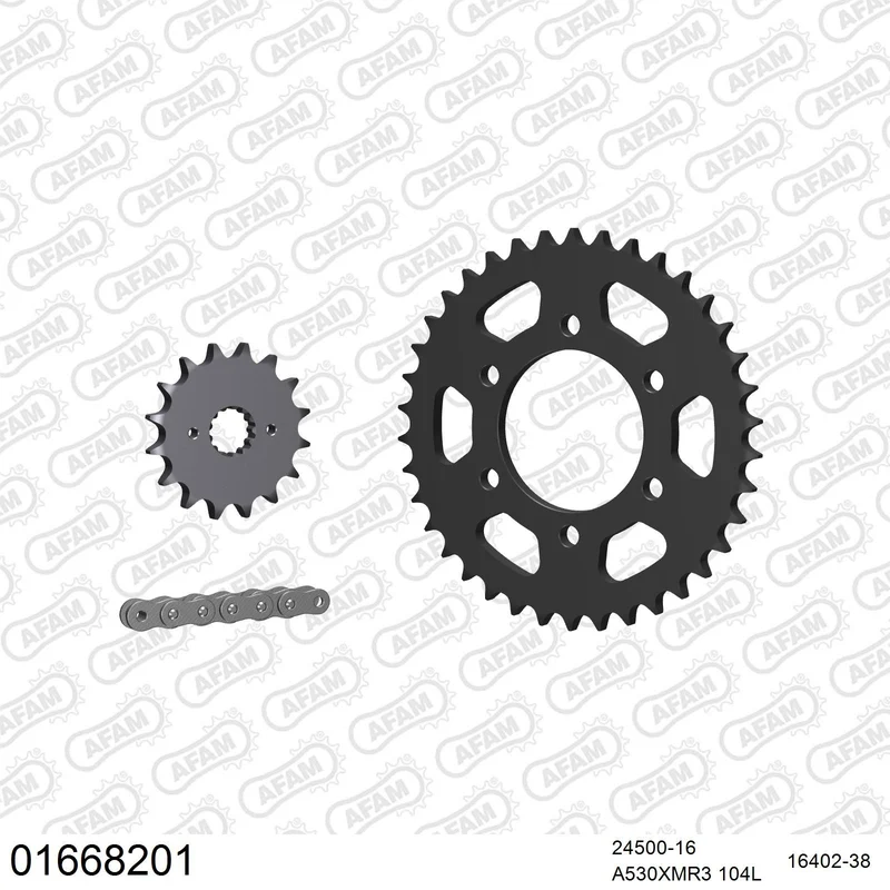 Kit chaîne AFAM Kawasaki GPZ 550 Uni-Trak
