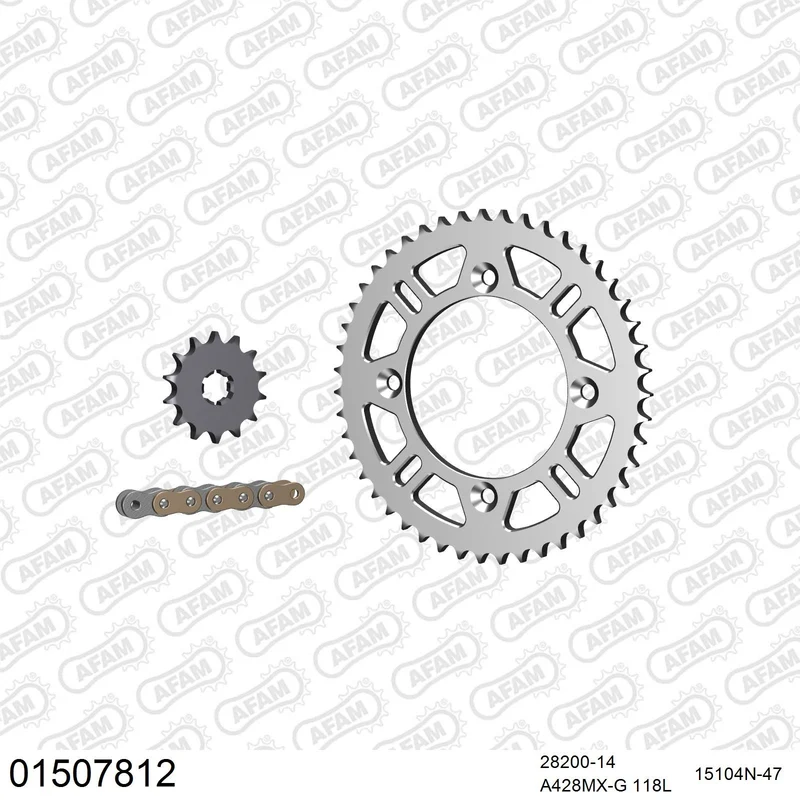 Kit chaîne AFAM aluminium Suzuki RM 85 Petite Roue