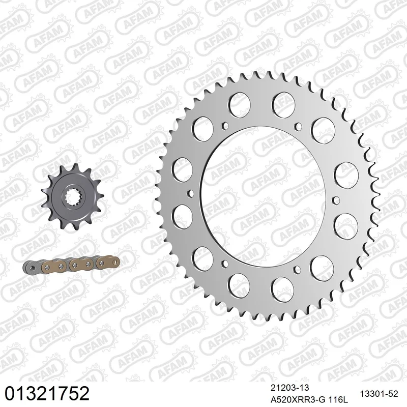 Kit chaîne AFAM aluminium Yamaha DT 200 WR